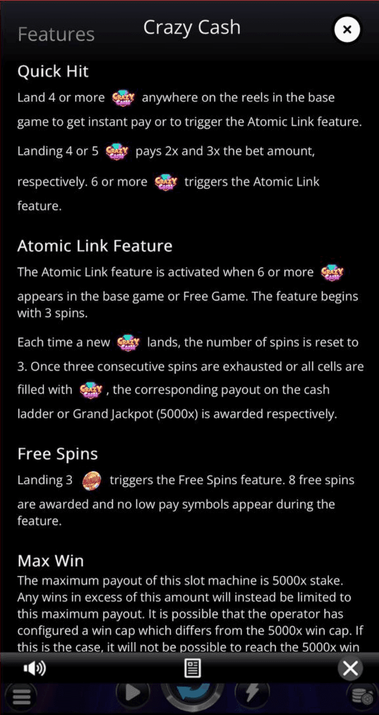 Bonus Features & Special Mechanics Crazy cash