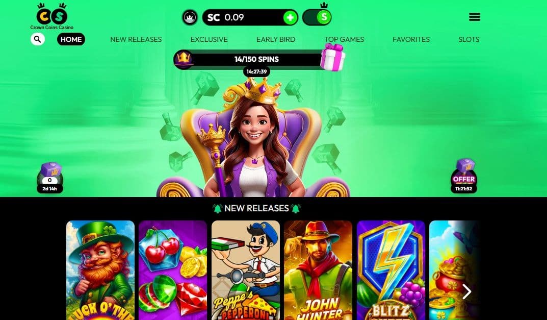 Crown Coins Casino is our top pick for USA online sweepstakes casino fans in September 2025.