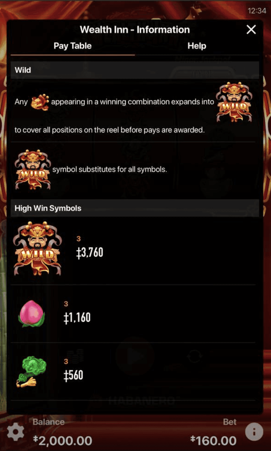 Game Symbols & Payouts wealth inn