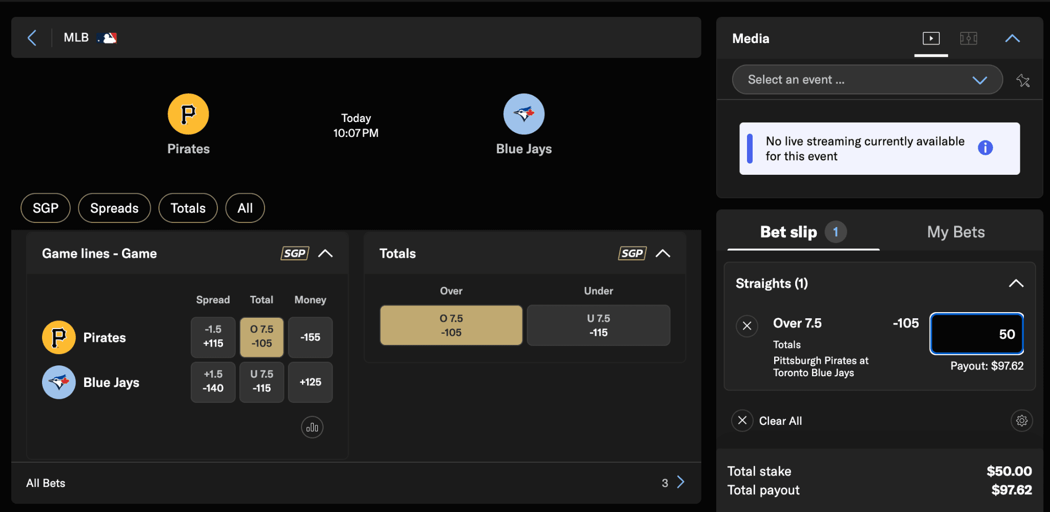 MLB Odds in Action - Pirates vs. Blue Jays