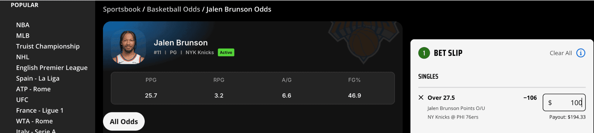 Props Betting Live & Direct