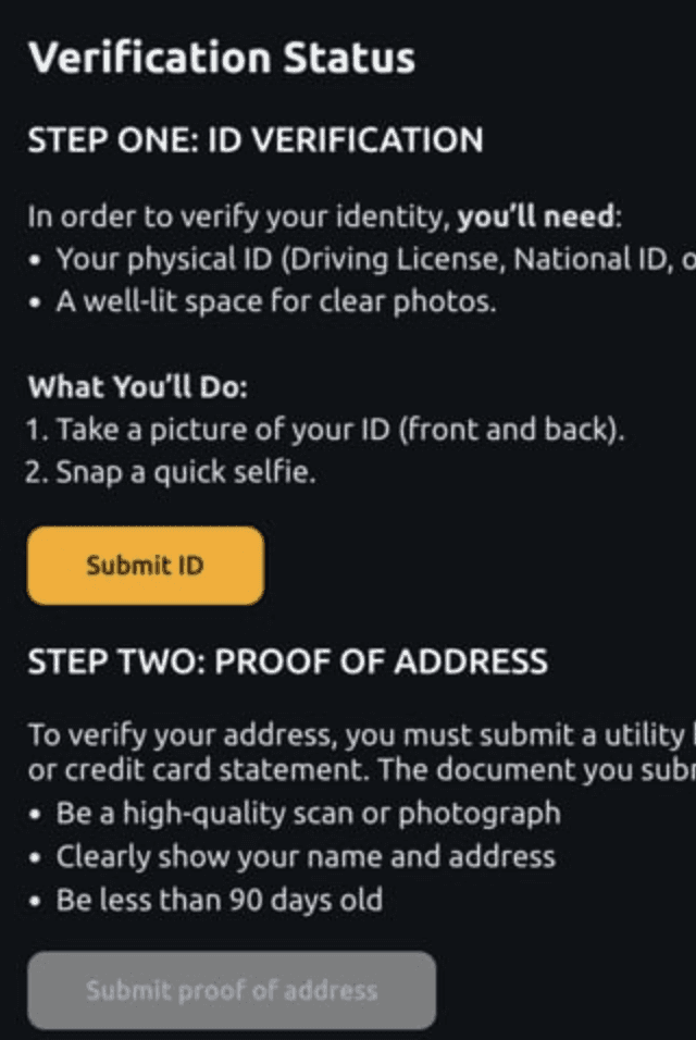 Quickly verify your account