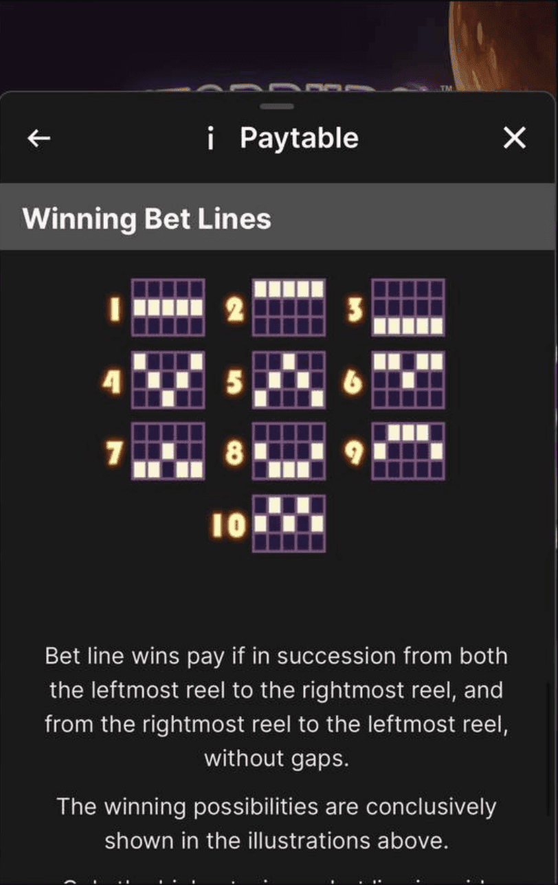 Reels, Rows & Paylines starburst