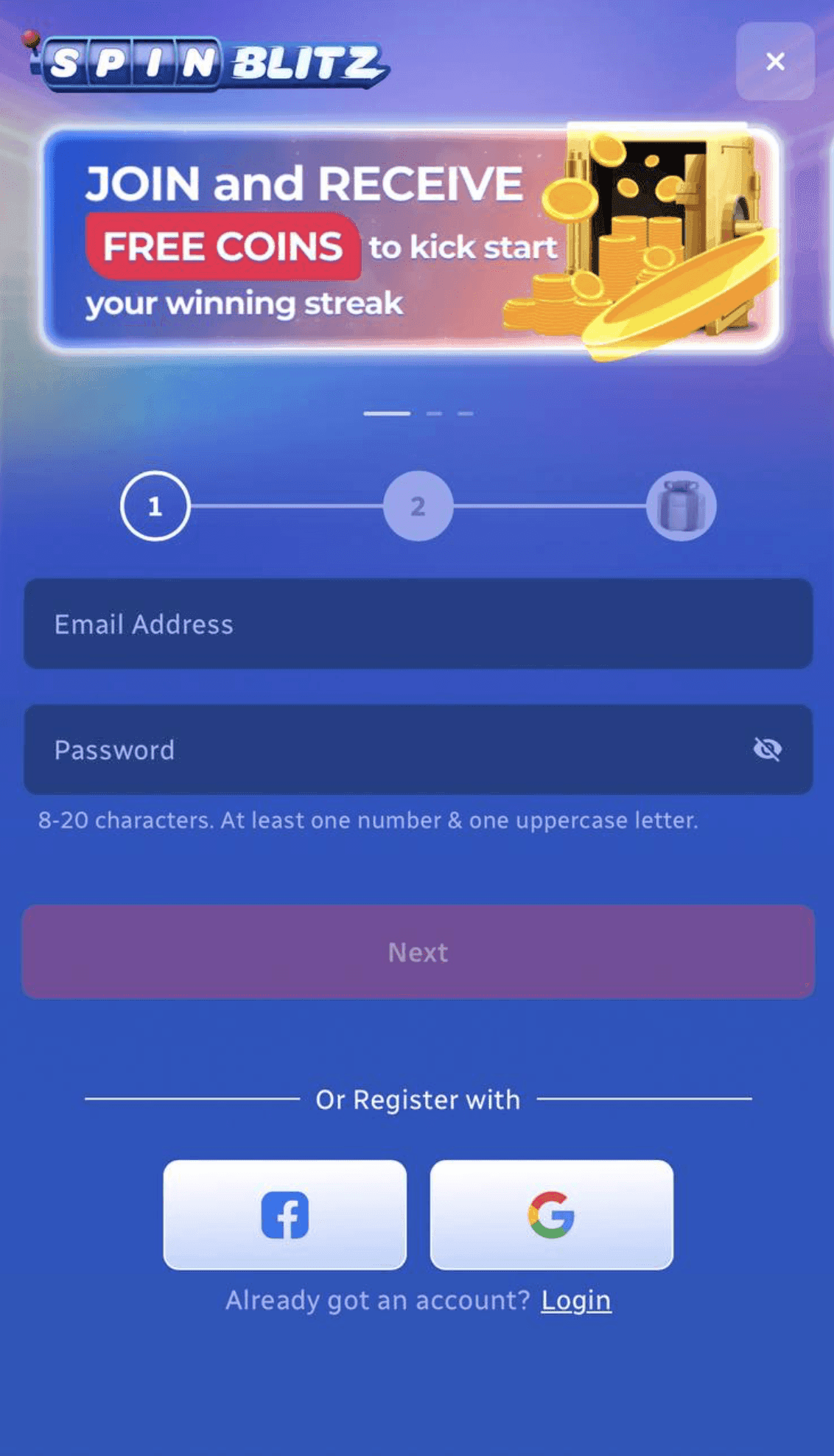SpinBlitz Sign Up Guide