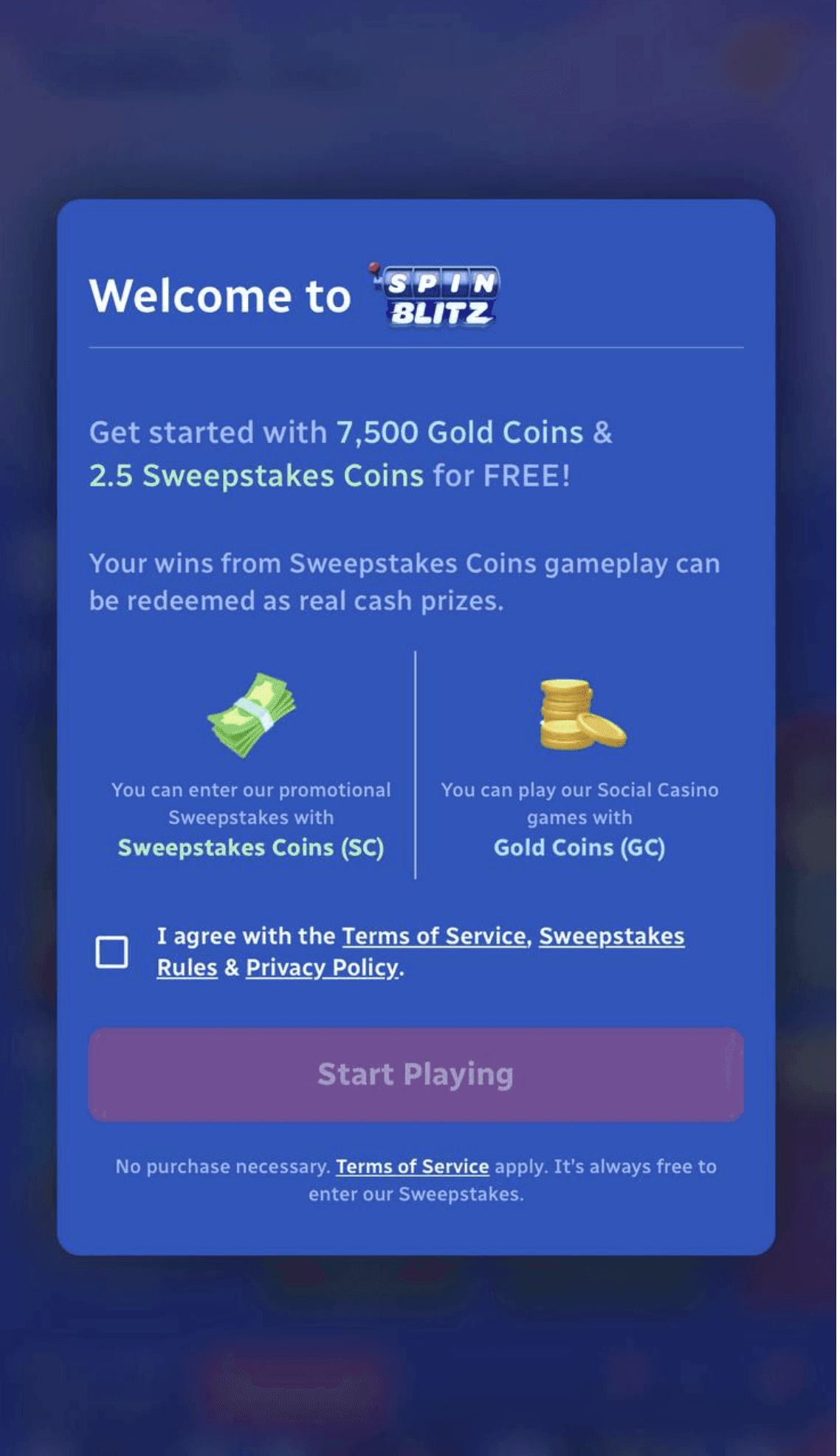 SpinBlitz No Deposit Welcome Bonus.png