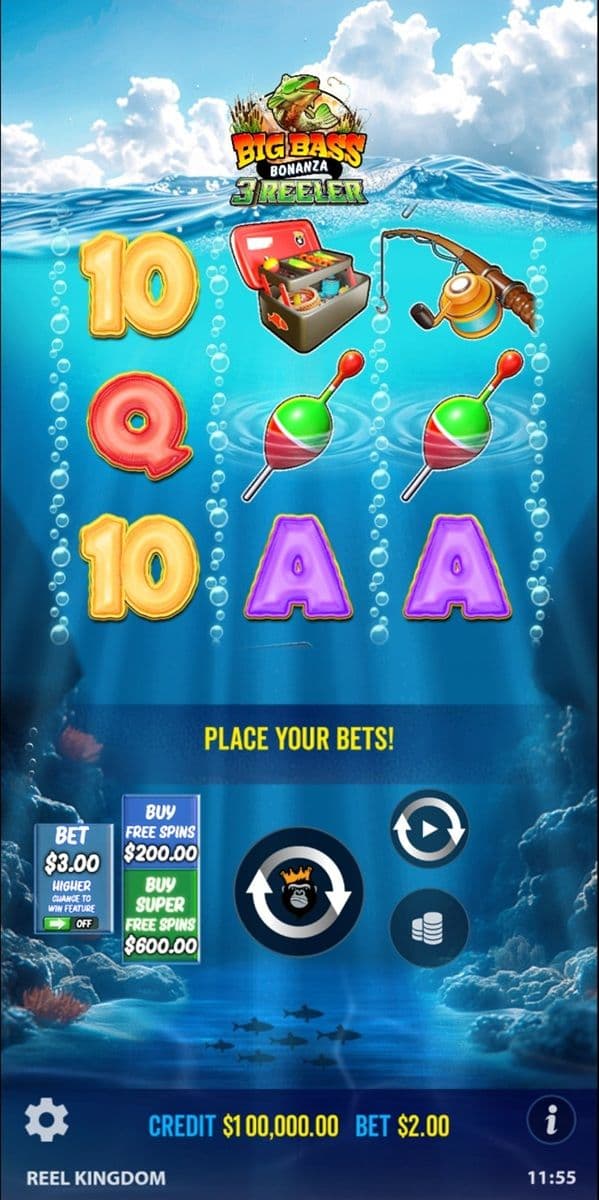 Big Bass Bonanza 3 Reeler Slot Machine Base Game