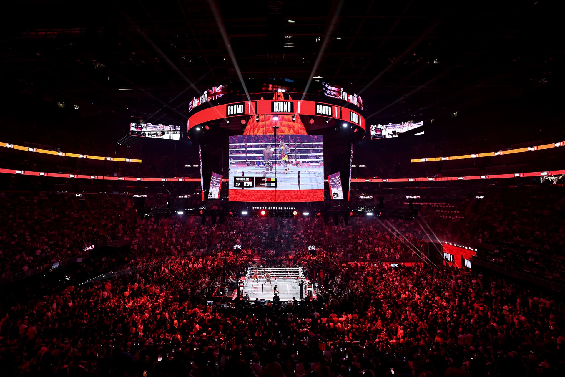 A general view of of round one during Jake Paul v Anthony Joshua