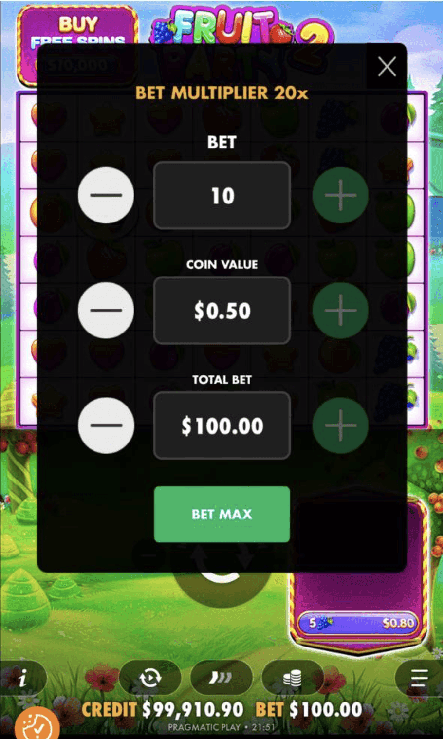 Betting Range fruit party..