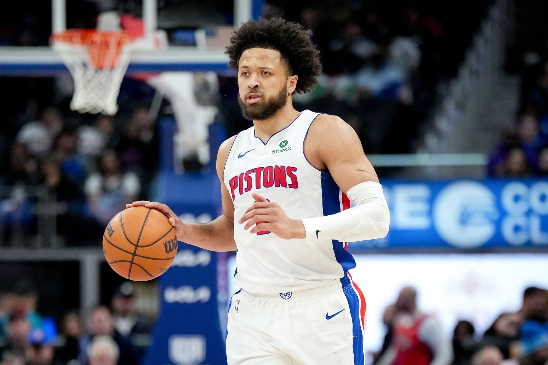 Cade Cunningham #2 dribbles the ball against the Washington Wizards / Getty Images