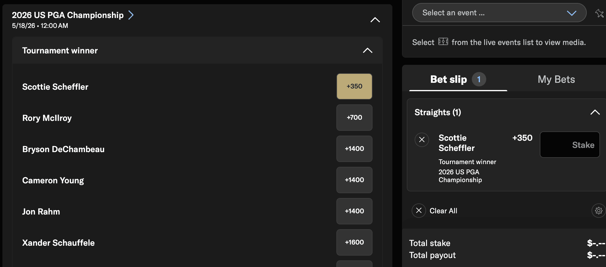 Choose your betting market and make a prediction