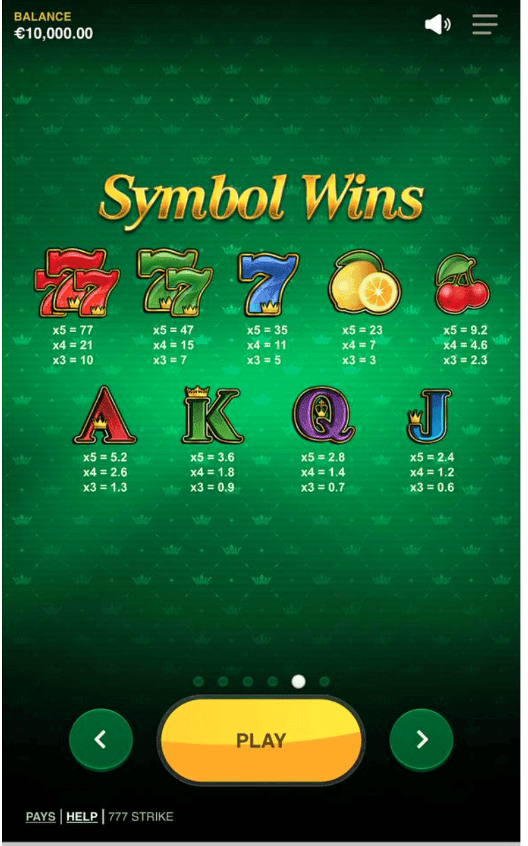 Game Symbols & Payouts..
