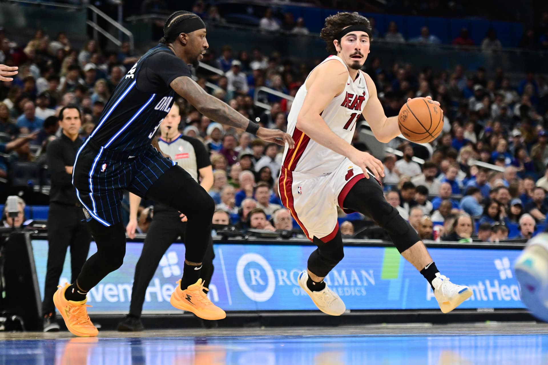 Jaime Jaquez Jr. and Kentavious Caldwell-Pope