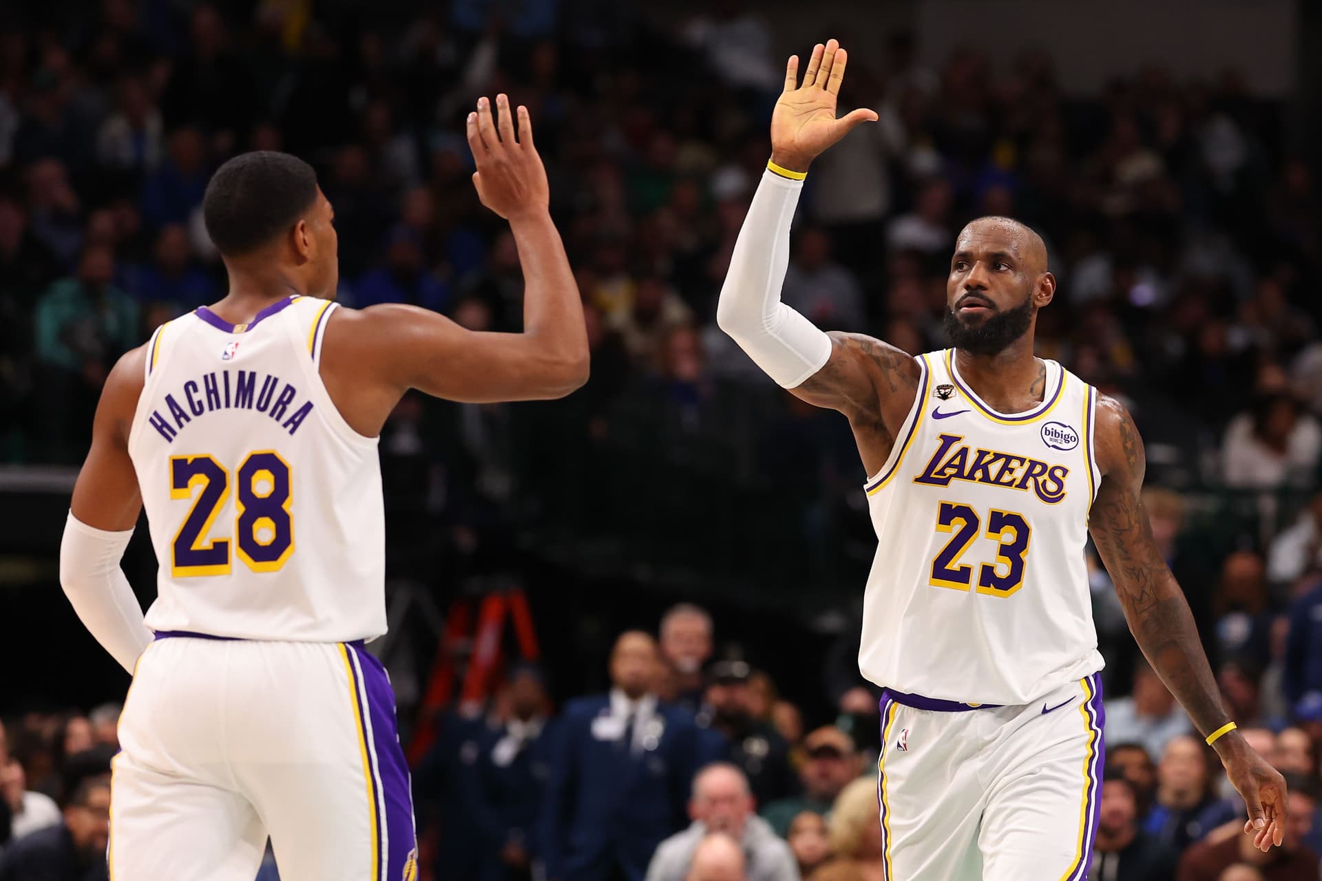 LeBron James and Rui Hachimura