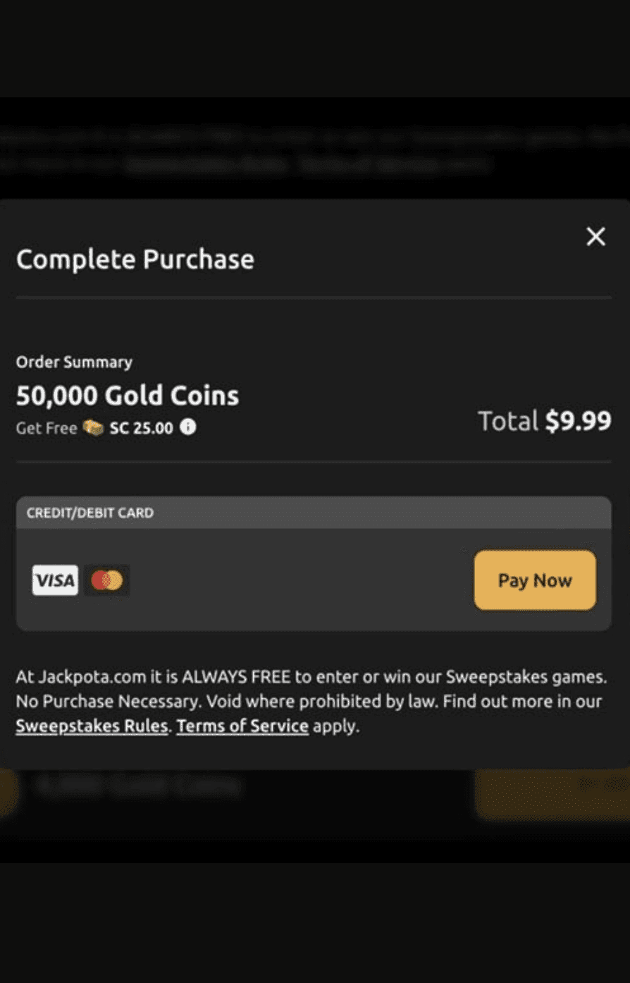 Make your first purchase ($9.99 or more)