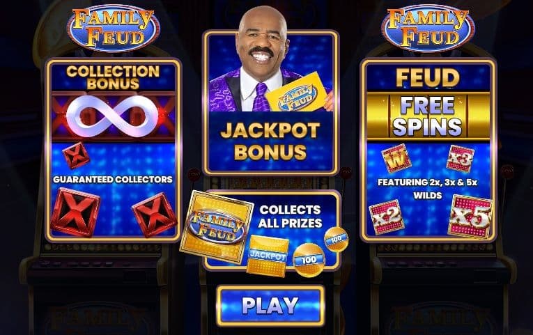 The Family Feud slot machine featuring Steve Harvey gives players two different bonus options when triggered.