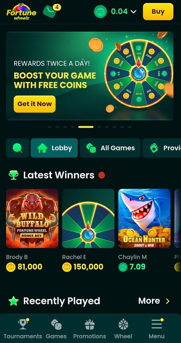 Bonus ohne Einzahlung in der Wheelz App Casino: Details für Spieler aus Deutschland